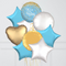 Sparkling Gold & Blue It's a Boy Balloon Bouquet