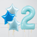 Inflated Baby Blue Birthday Balloon Number (One Number)