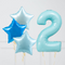 Inflated Baby Blue Birthday Balloon Number (One Number)