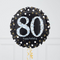 80th Birthday Elegant Sparkles Foil Balloon Bunch