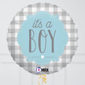 It's a Boy Sliver & Blue Balloon Bouquet