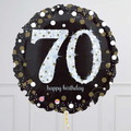 70th Birthday Elegant Sparkles Foil Balloon Bunch