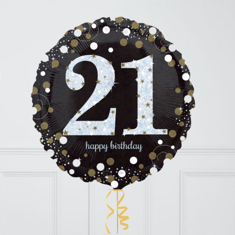 21st Birthday Elegant Sparkles Foil Balloon Bunch