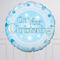 On Your Christening Blue Foil Balloon Bouquet