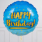 Blue Happy Birthday Inflated Foil Balloons