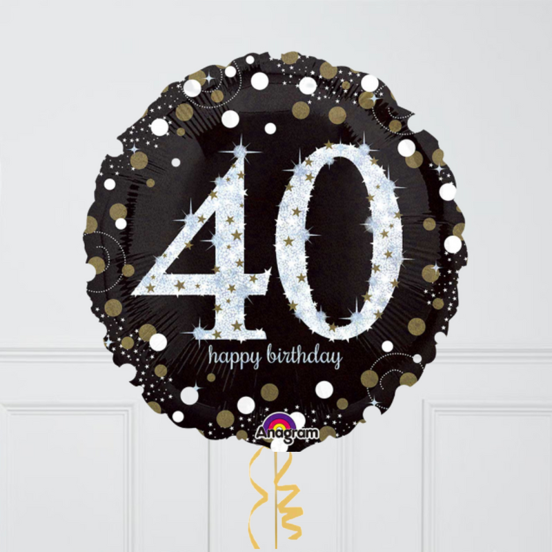 40th Birthday Elegant Sparkles Foil Balloon Bunch