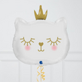 White Cat Princess Foil Balloon Bouquet