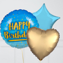 Blue Happy Birthday Inflated Foil Balloons