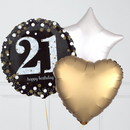 21st Birthday Elegant Sparkles Foil Balloon Bunch