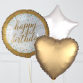 Gold Happy Birthday Confetti Foil Balloon Bouquet