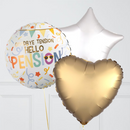 Happy Retirement Pastel Stars Inflated Foil Balloon Bunch