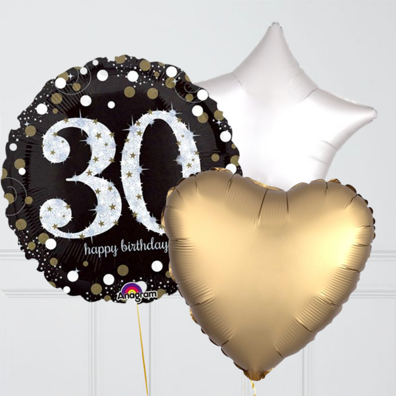 Sparkling Celebration 30th Birthday Balloon Bouquet