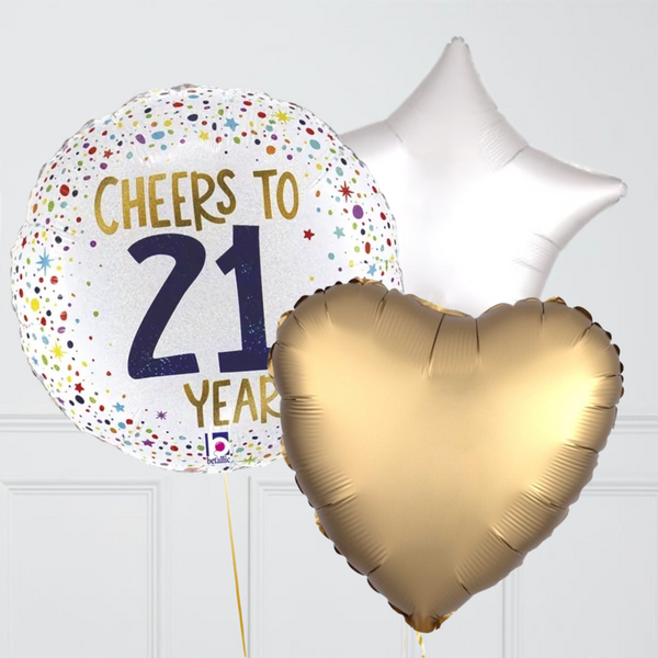 Cheers To 21 Years Foil Balloon Bouquet