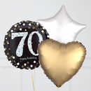 70th Birthday Elegant Sparkles Foil Balloon Bunch