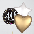 40th Birthday Elegant Sparkles Foil Balloon Bunch