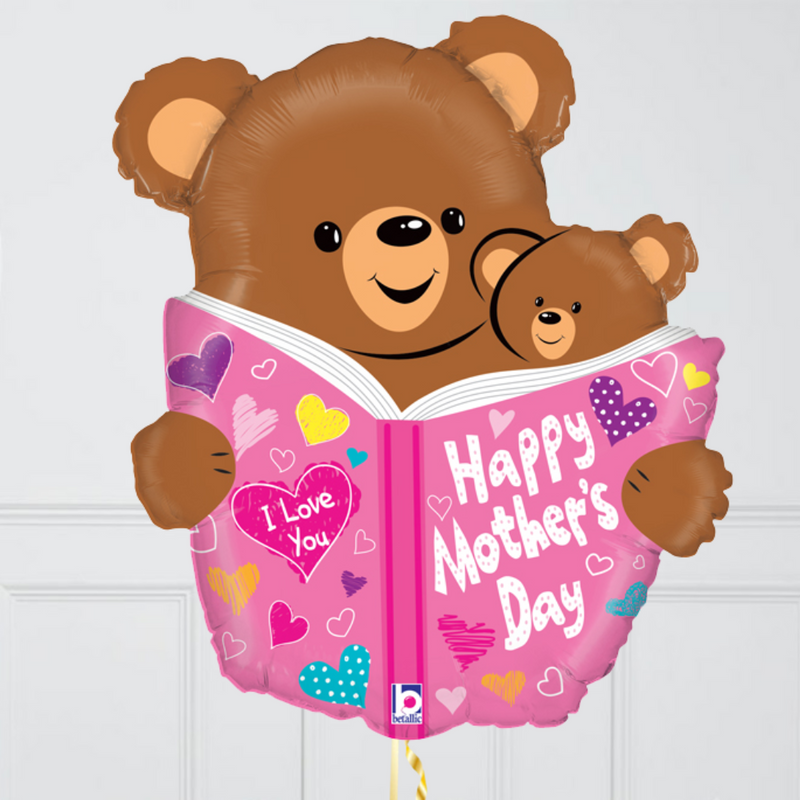 Happy Mother's Day Teddy Reading Balloon Package