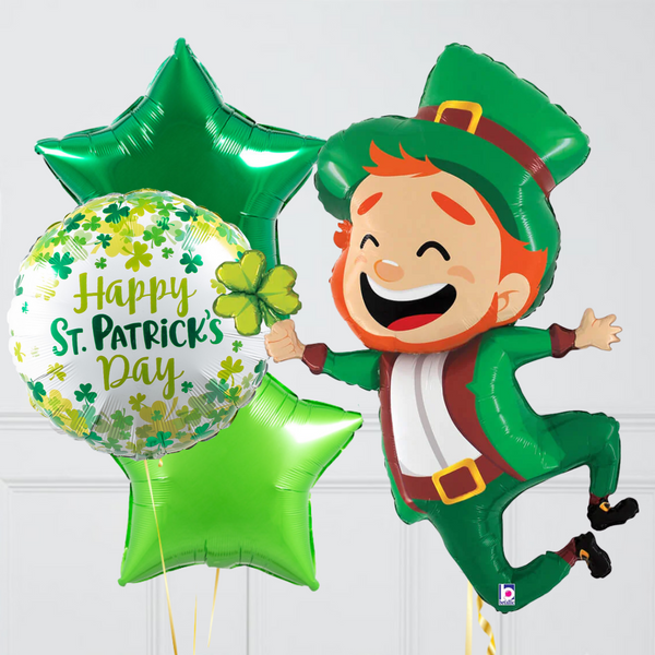 Jumping Leprechaun St. Patrick's Day Balloon Bunch