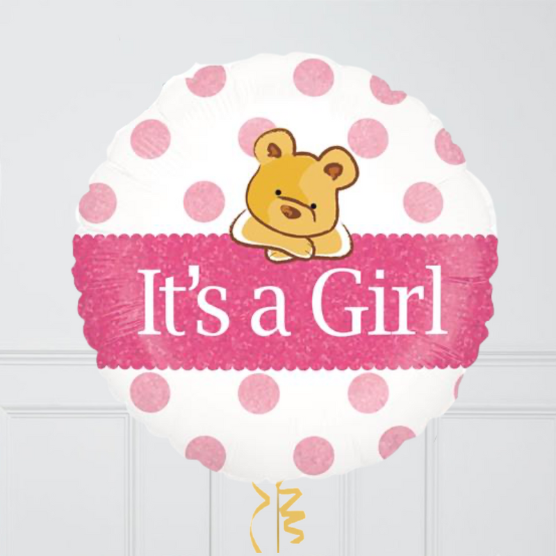 It's a Girl Teddy Foil Balloon Bouquet