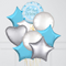 On Your Christening Blue Foil Balloon Bouquet