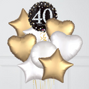 40th Birthday Elegant Sparkles Foil Balloon Bunch