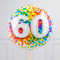 60th Birthday Rainbow Blue Confetti Inflated Foil Balloon Bouquet