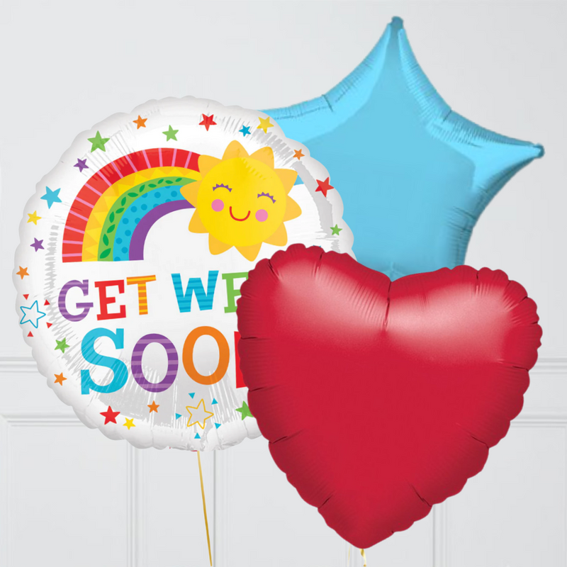 Rainbow & Sun Get Well Foil Balloon Bouquet