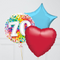 70th Birthday Rainbow Blue Confetti Inflated Foil Balloon Bouquet