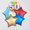 50th Birthday Rainbow Blue Confetti Inflated Foil Balloon Bouquet