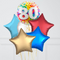 80th Birthday Rainbow Confetti Inflated Foil Balloon Bouquet