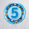 5th Birthday Blue Car & Trucks Foil Balloon Bouquet