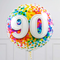 90th Birthday Rainbow Confetti Inflated Foil Balloon Bouquet