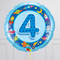 4th Birthday Blue Car & Trucks Foil Balloon Bouquet