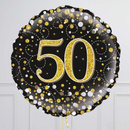 50th Birthday Gold & Black Foil Balloon Bouquet