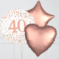 40th Birthday Rose Gold Foil Balloon Bouquet