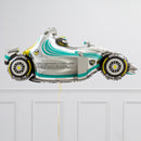 Silver Racing Car Inflated Balloon Package