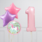 Inflated Baby Pink Pastel Unicorn Birthday Balloon - One Number