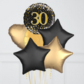 30th Birthday Gold & Black Foil Balloon Bouquet