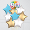 90th Birthday Rainbow Confetti Inflated Foil Balloon Bouquet