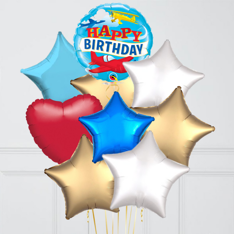 Happy Birthday Planes Balloon Bouquet