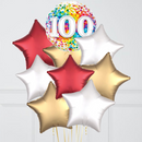 100th Birthday Rainbow Confetti Inflated Foil Balloon Bouquet