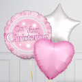 On Your Christening Pink Foil Balloon Bouquet