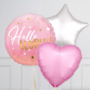 Pink Hello World Foil Balloon Bouquet