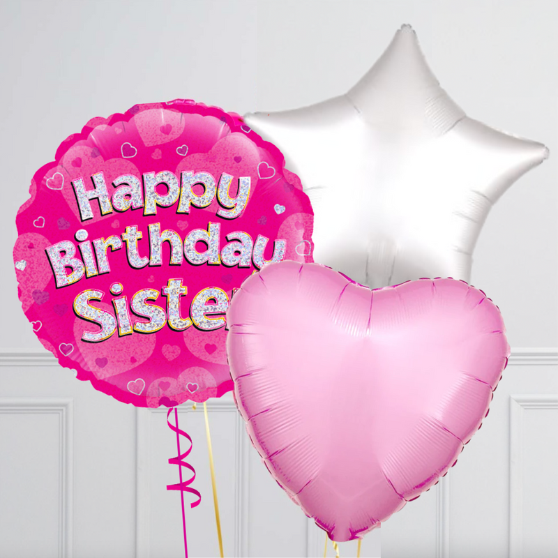 Happy Birthday Sister Foil Balloon Bouquet