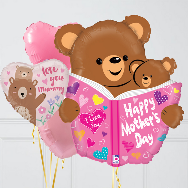 Happy Mother's Day Teddy Reading Balloon Package