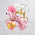 Team Bride Fabulous Pink Leopard  Inflated Balloon Bunch