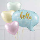 Hello Baby Blue Speech Bubble Inflated Balloon Package