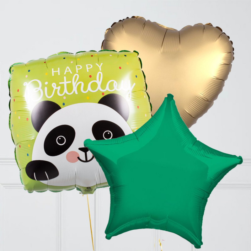 Panda Jungle Happy Birthday Foil Balloon Bunch