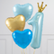 Number 1 Crown Blue First Birthday Balloon Package