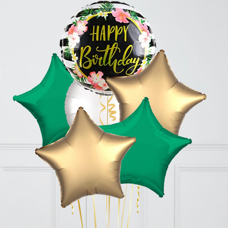 Tropical Happy Birthday Foil Balloon Bouquet