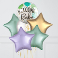 Welcome Baby Green Foil Balloon Bouquet